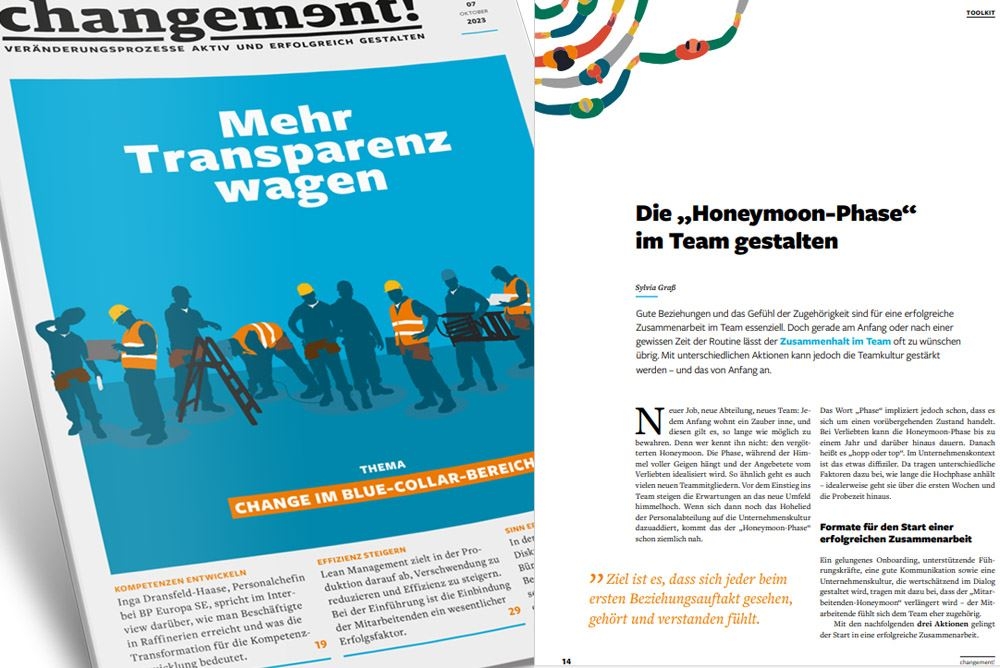 Artikel: Die Honeymoon-Phase im Team gestalten Artikel: Die Honeymoon-Phase im Team gestalten